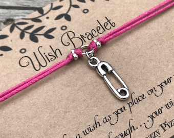 Nappy Pin souhait Bracelet, faire un voeu Bracelet, Bracelet d\u0027amitié, maman